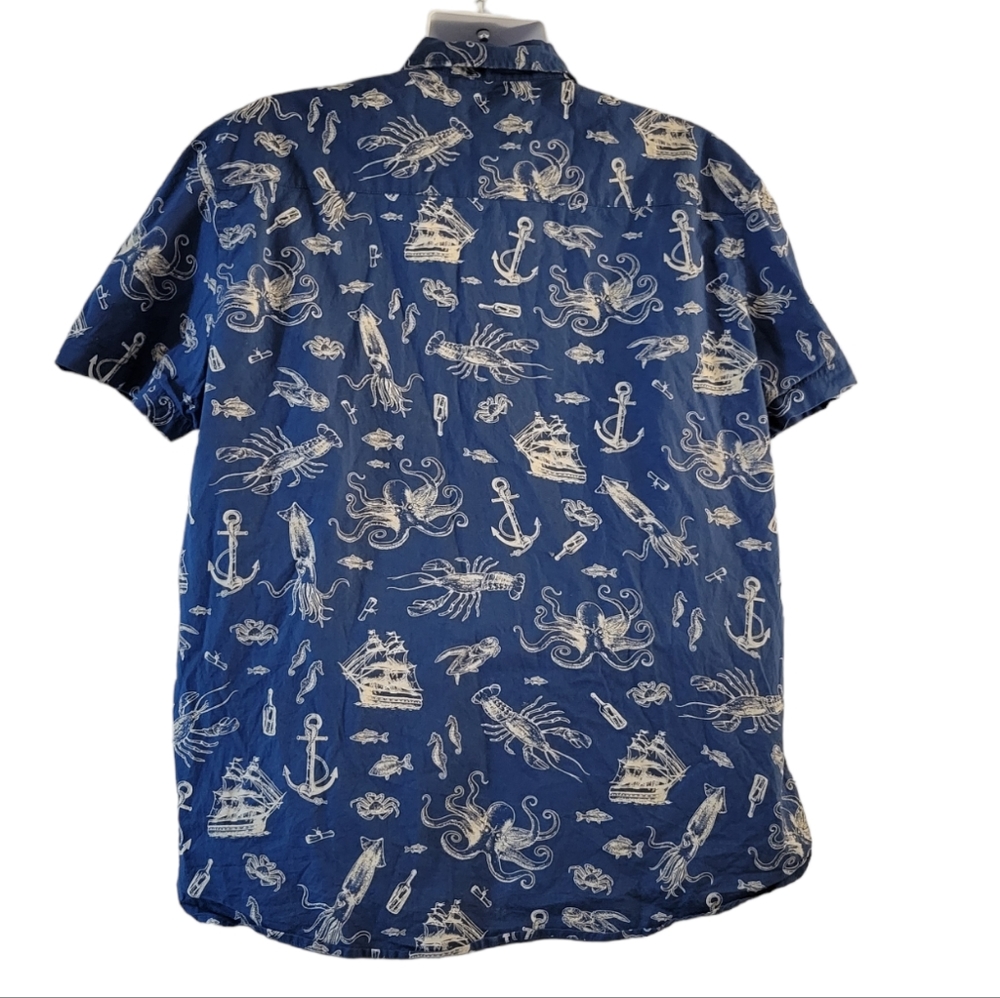St. Johns Bay Nautical Button Front Shirt XL - Picture 2 of 8